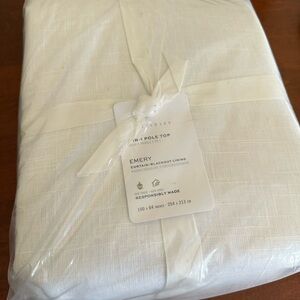 Pottery Barn Emery Curtain Panel in White NWT